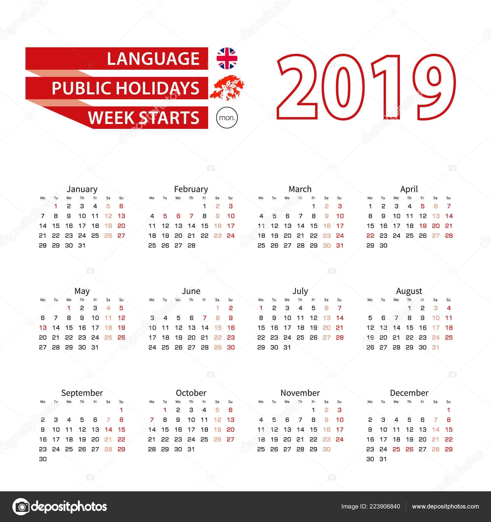 Calendar 2019 English Language Public Holidays Country Hong-2020 Calendar Hong Kong Public Holidays