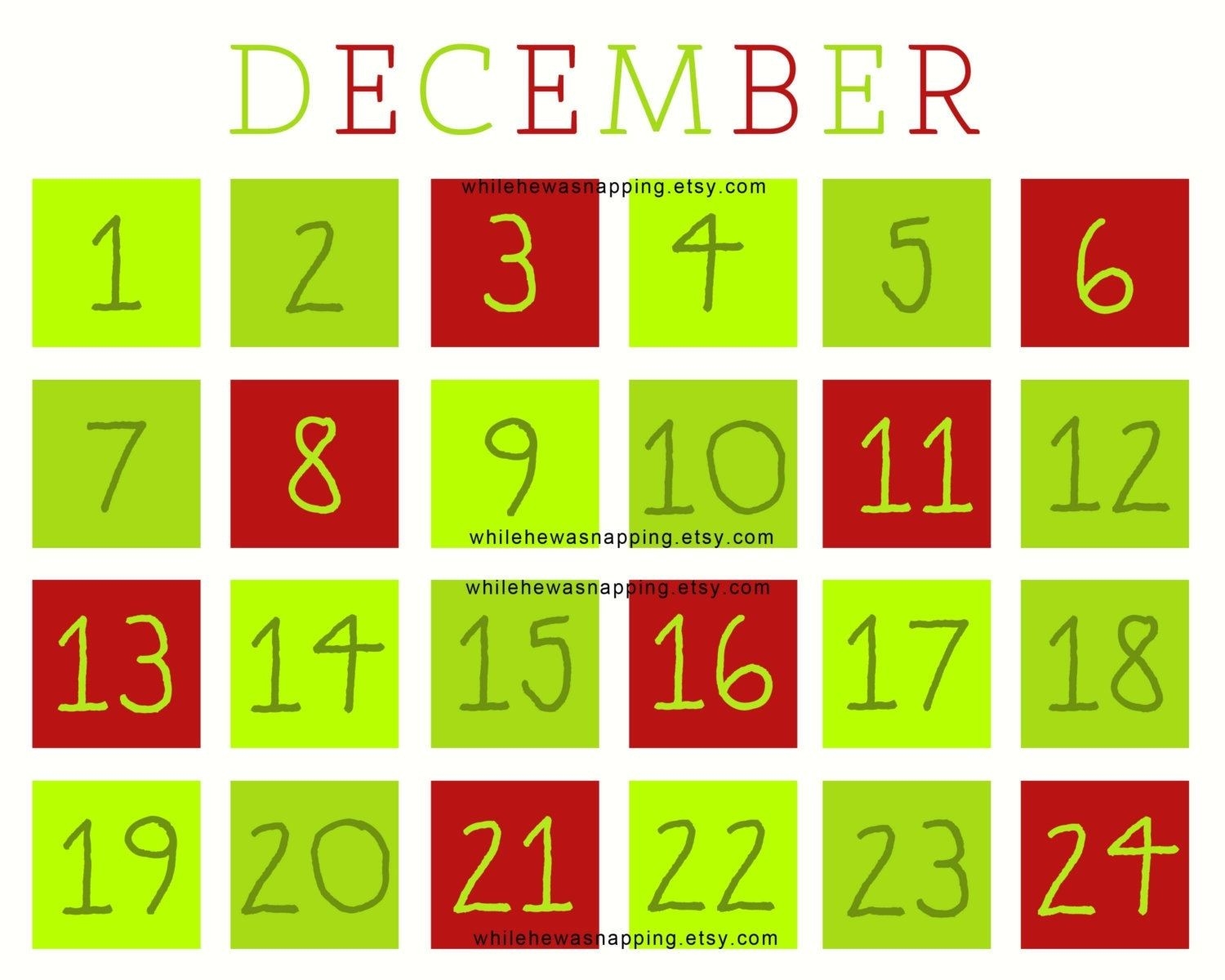 Christmas Countdown Printable Calendar | Printable Online-Microsoft Template Calendar Coundown