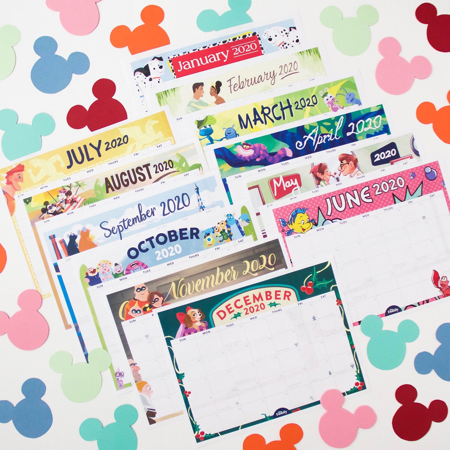 Disney Family Printable 2020 Calendar | Disney Family-Disney Printable Calendar 2020 Monthly