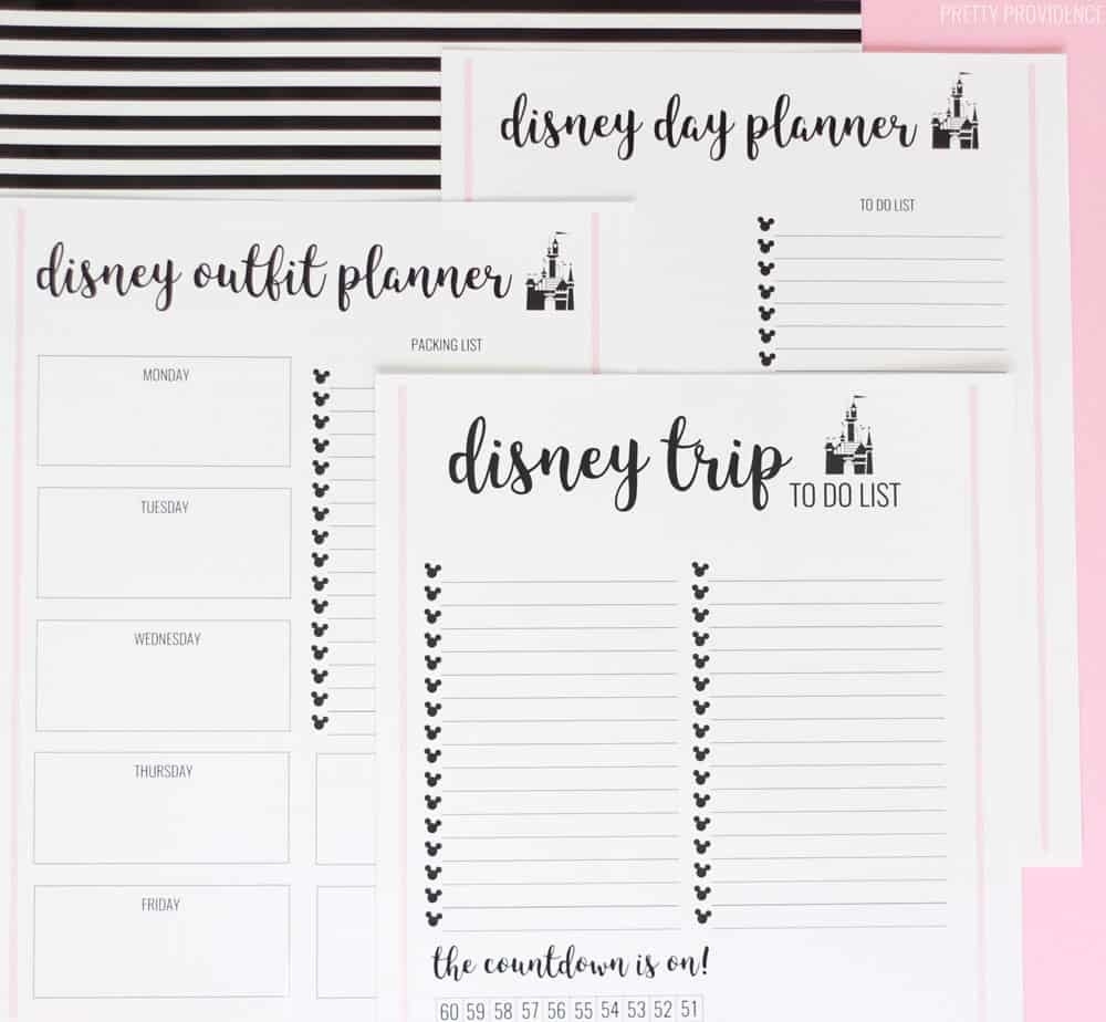 Disney Trip Planner Sheets - Pretty Providence-Printable Disney Itinerary Template