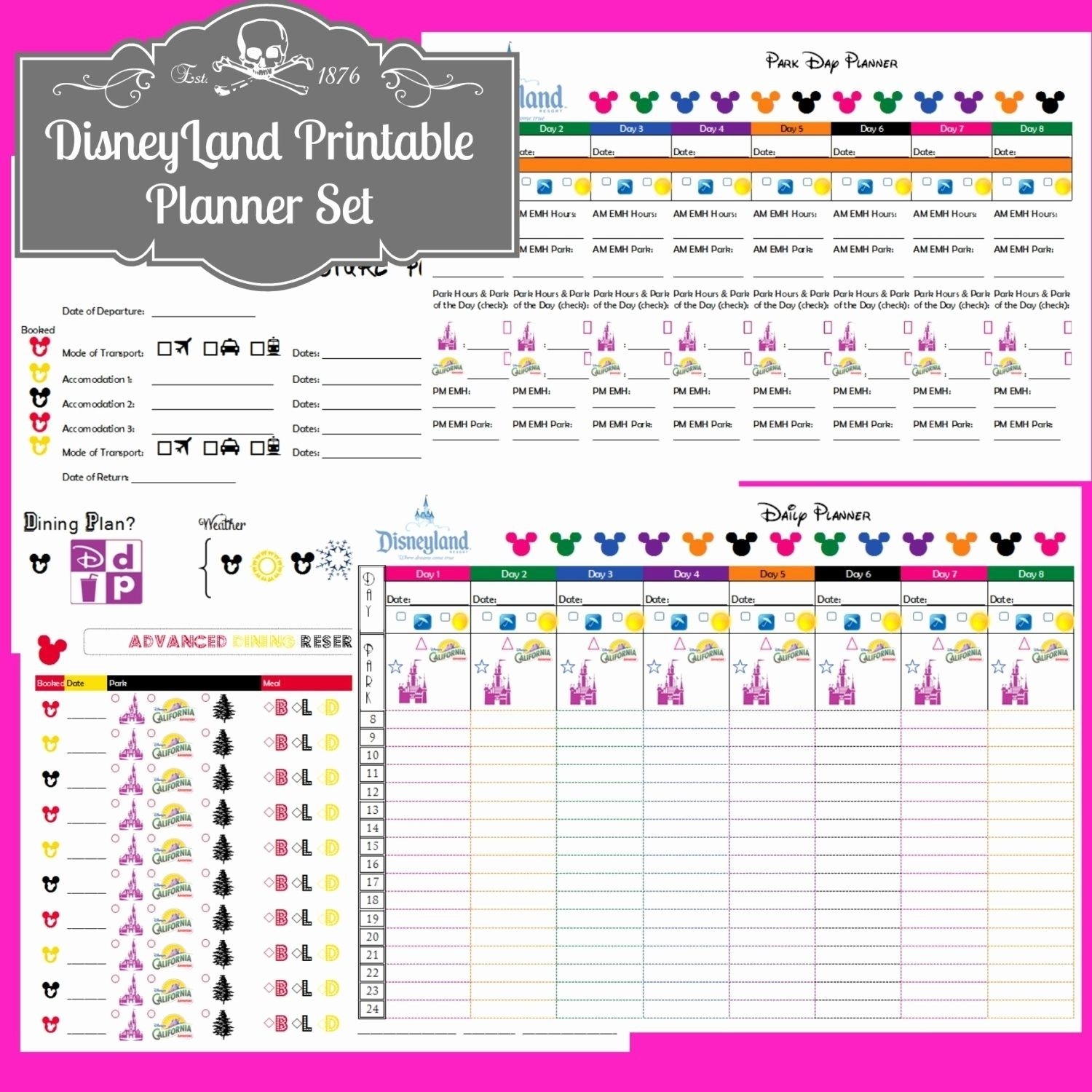 excel disney travel budget planner template