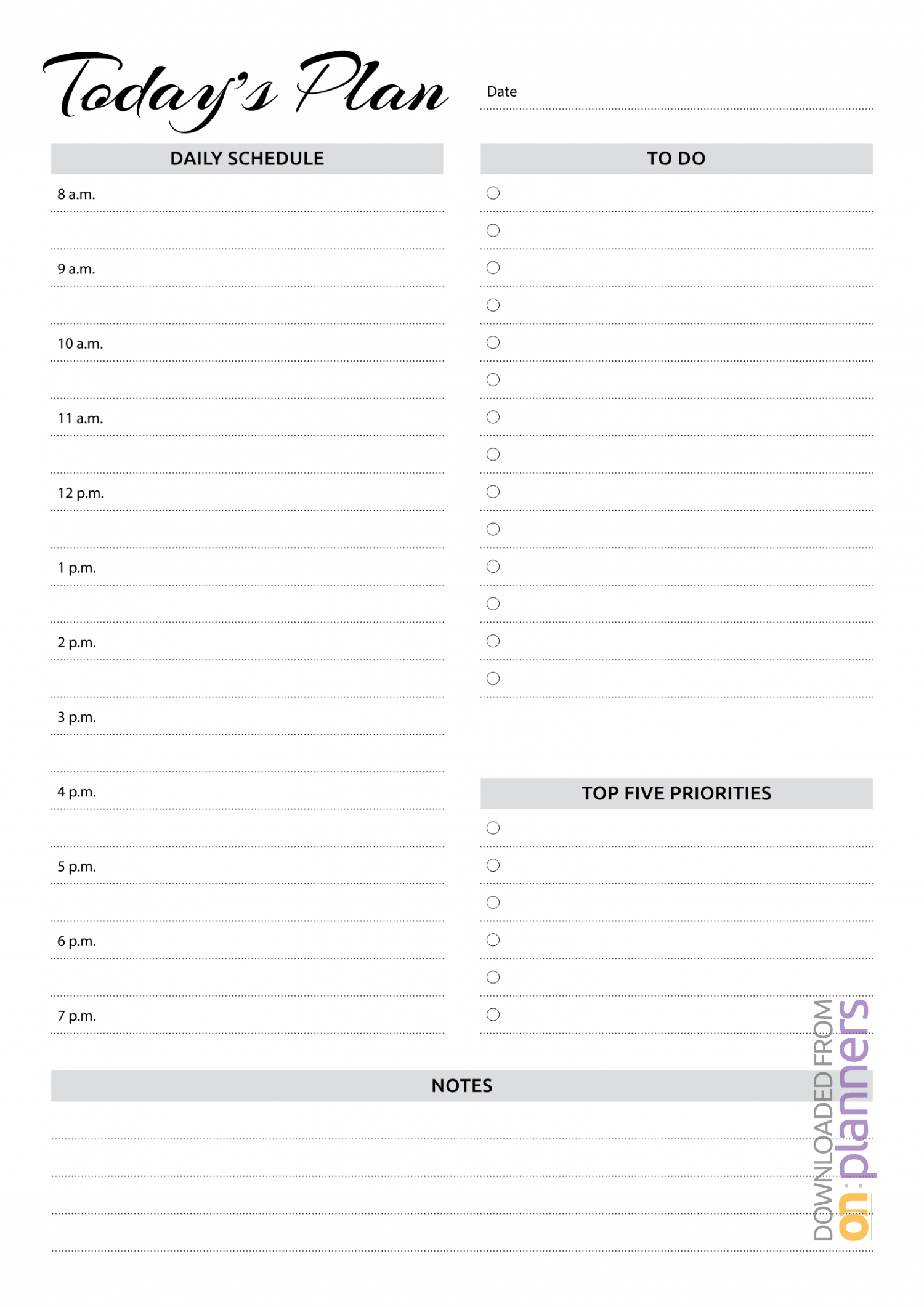 daily schedule planner