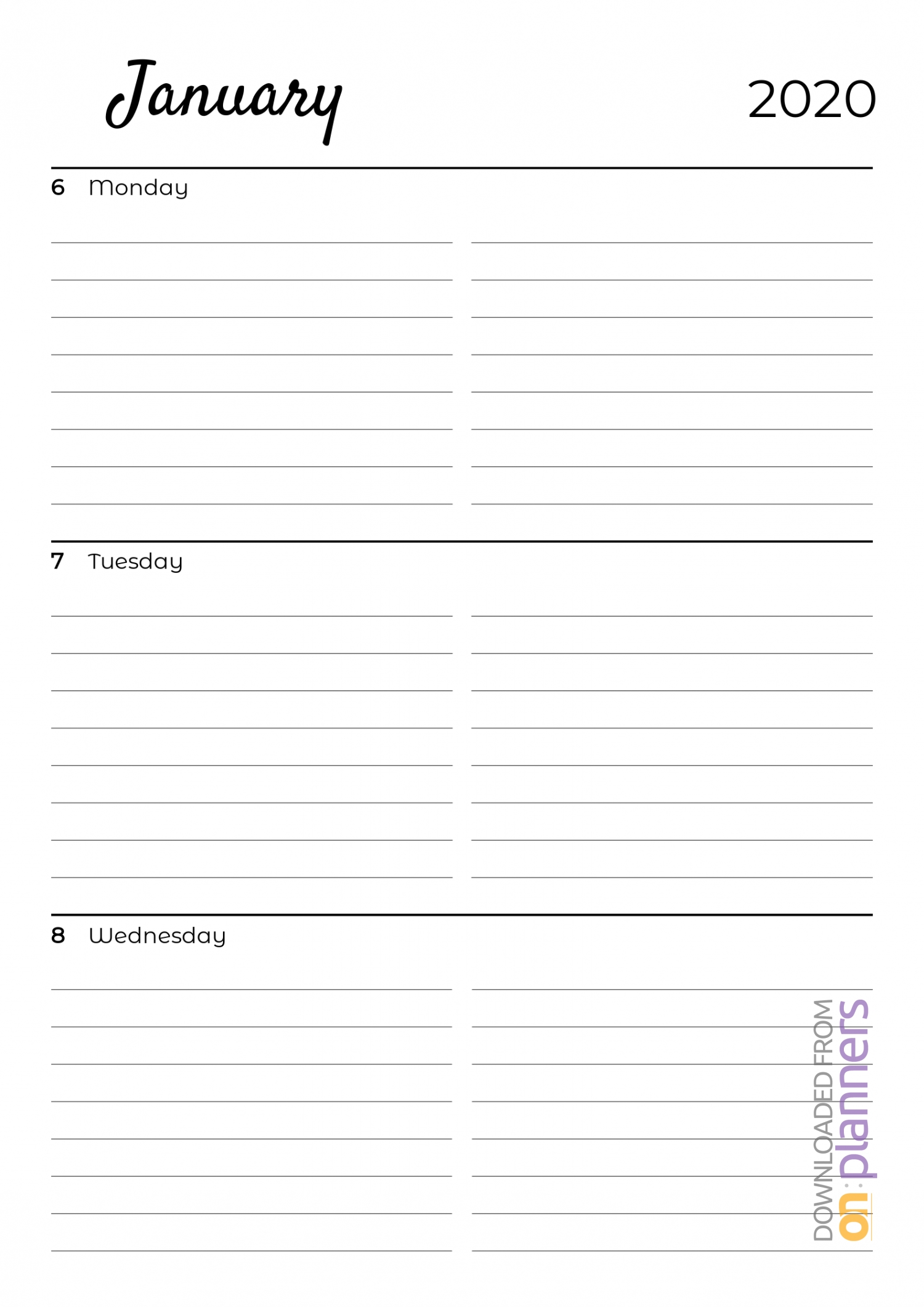 Download Printable Lined Weekly Planner With Calendar Pdf-At A Glance Lined Monthly Calendar Printable