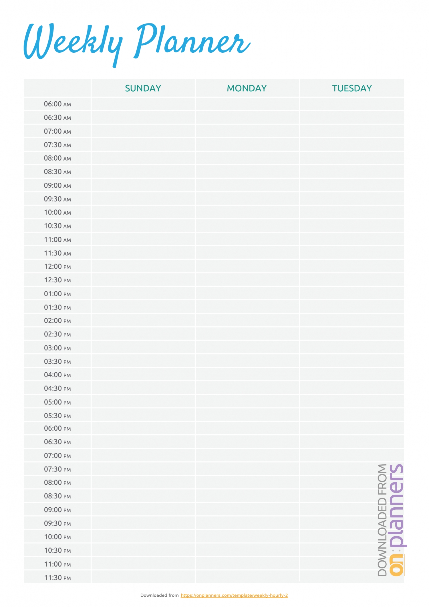 Download Printable Two-Page Weekly Hourly Scheduler Pdf-Calender Templates Printable Hourly