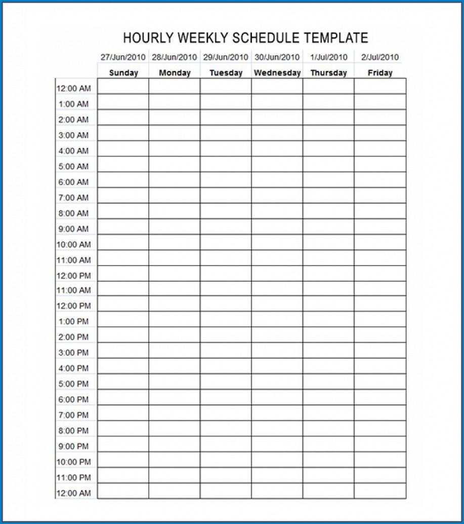 Printable Blank Daily Schedule Template