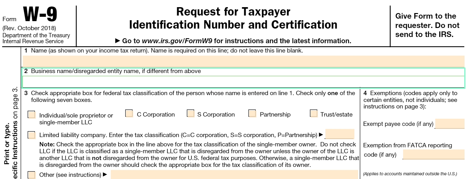 Fillable W-9 Form: Get Free Irs W-9 Template Online (2018-2020 W-9 Blank Pdf