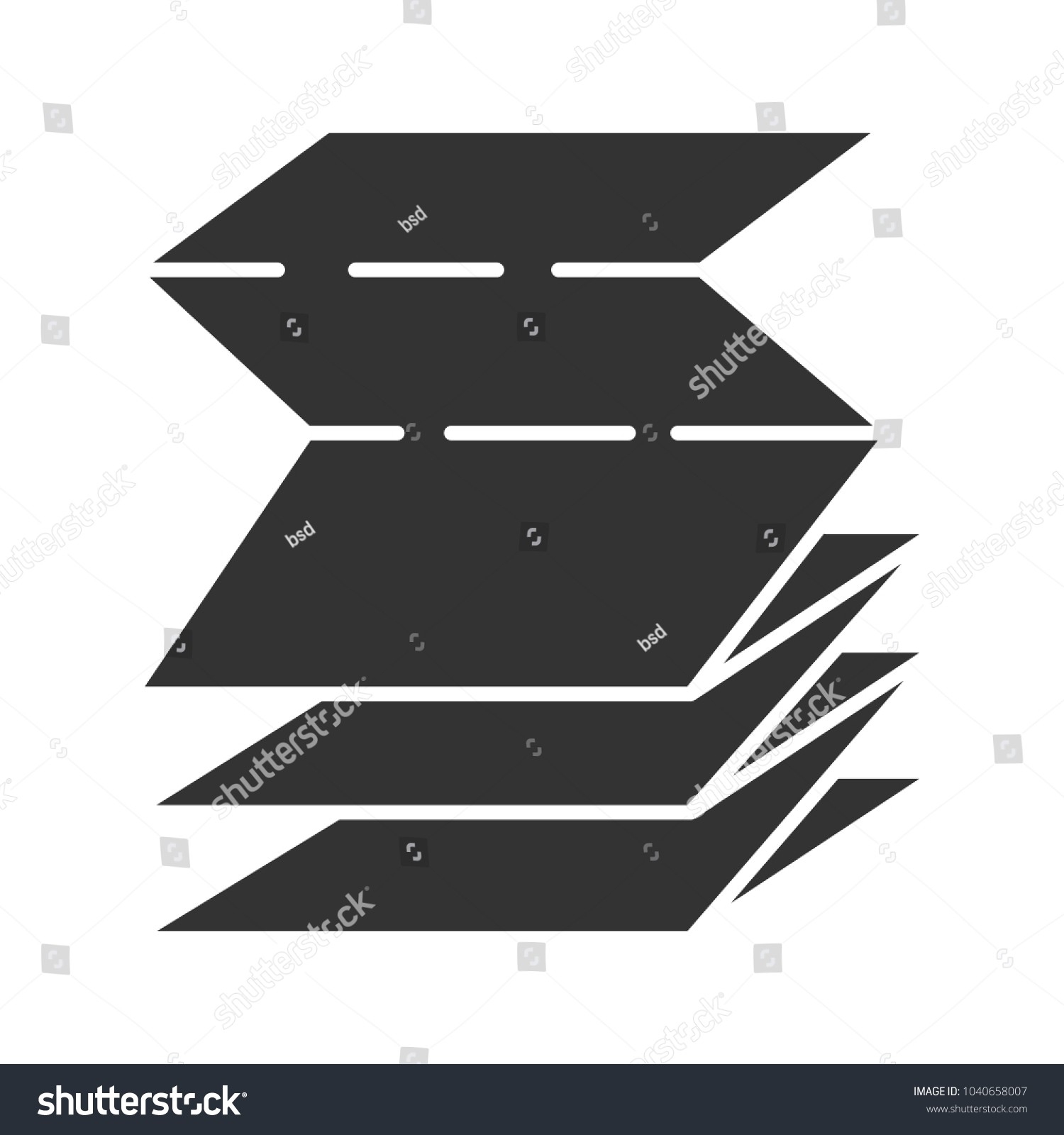 Folded Paper Leaflet Glyph Icon Blank Stock Vector (Royalty-Glyphicon Icon Is Blank