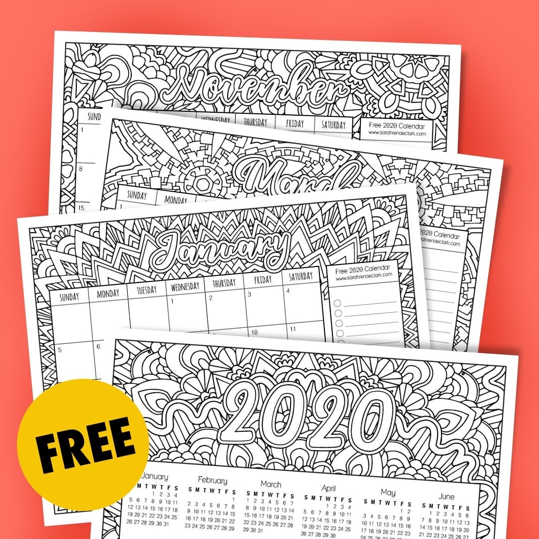 Free 2020 Coloring Calendar-Disney Printable Calendar 2020 Monthly