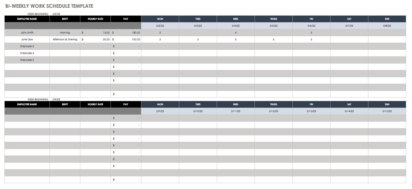 Free Blank Calendar Templates - Smartsheet-2020 Bi Weekly Calendar Template