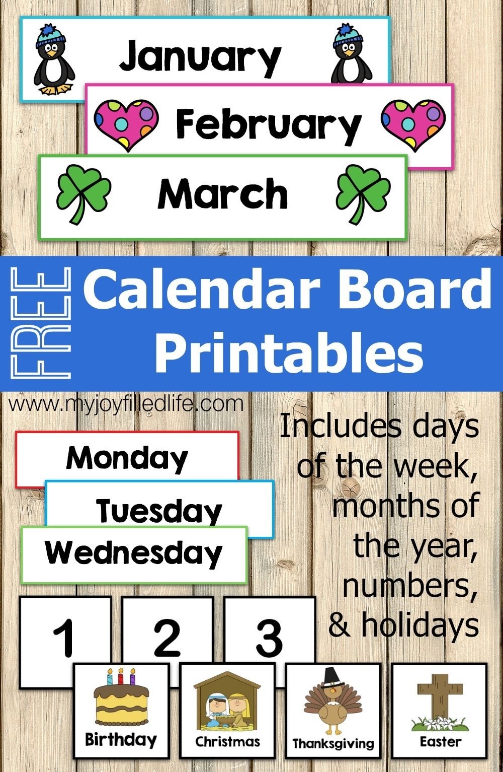 Free Calendar Board Printables | Preschool Calendar-Printable Monthly Calendar For Pre-K