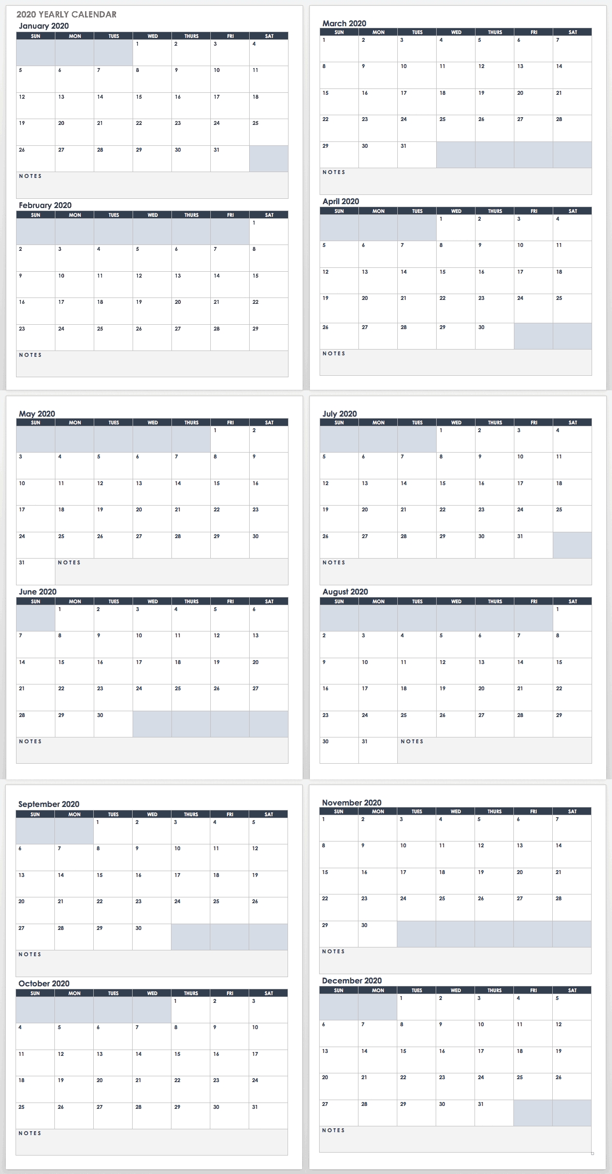 Free Google Calendar Templates | Smartsheet-Free Employee Attendance 2020 Templates