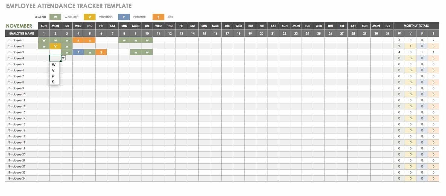 Free Human Resources Templates In Excel | Smartsheet-Employee Vacation Calendar Template