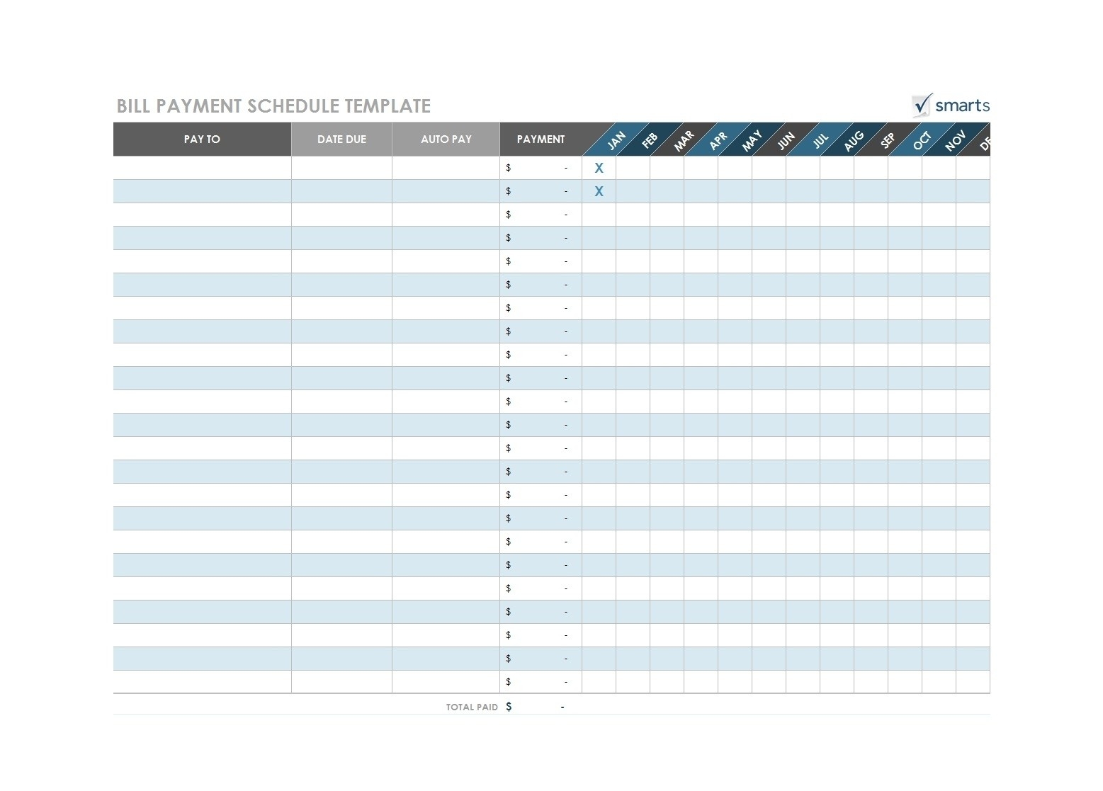 Free Printable Bill Payment Template - Calendar Inspiration-Bill Pay Calendar Template