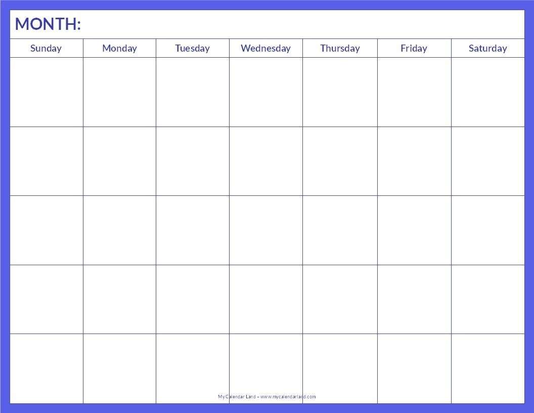 Free Printable Blank Calendar Pages - Coloring Pages For-Blank Calendar Page Printable