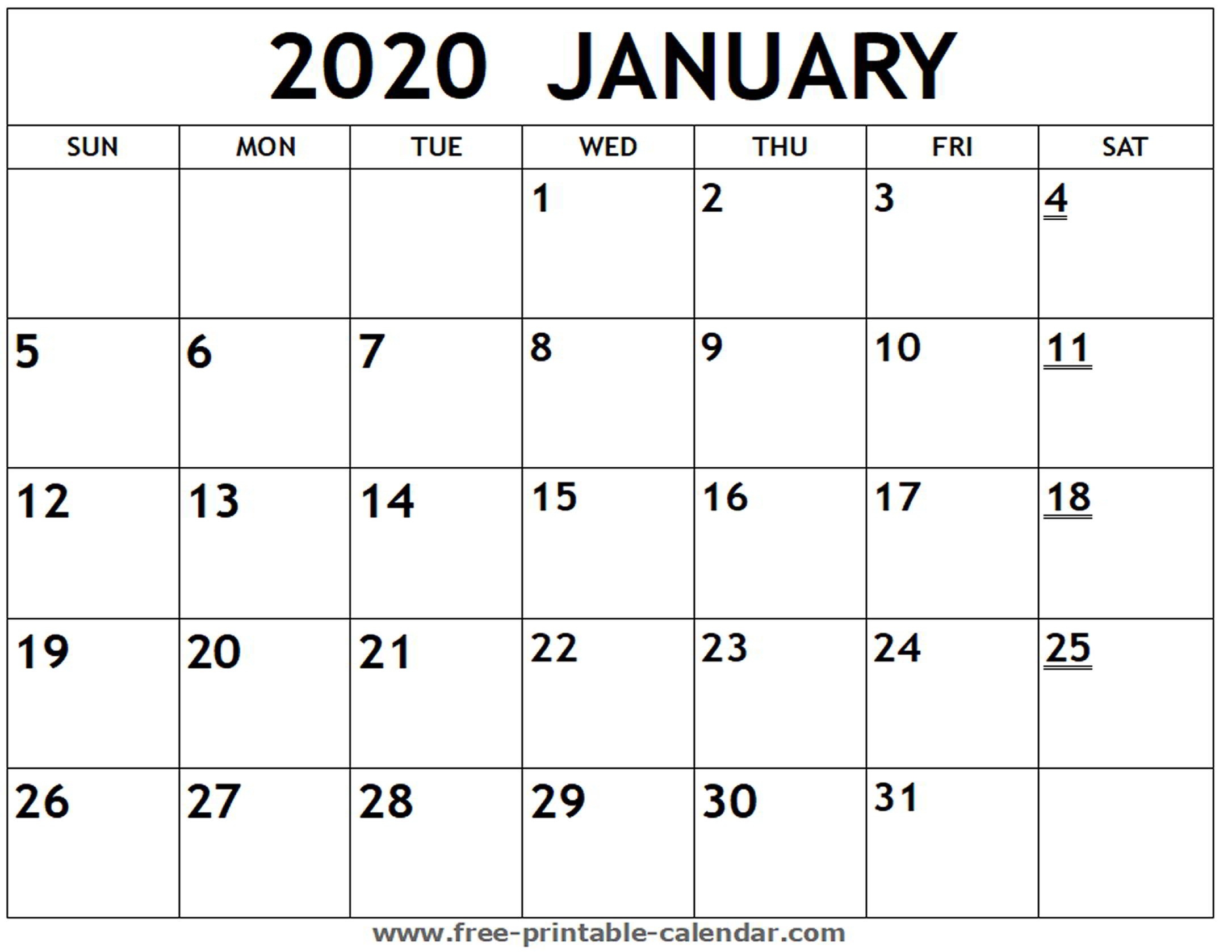 Free Printable Calendar 2020 Monthly - Wpa.wpart.co-Printable Bill Calendar 2020 Monthly
