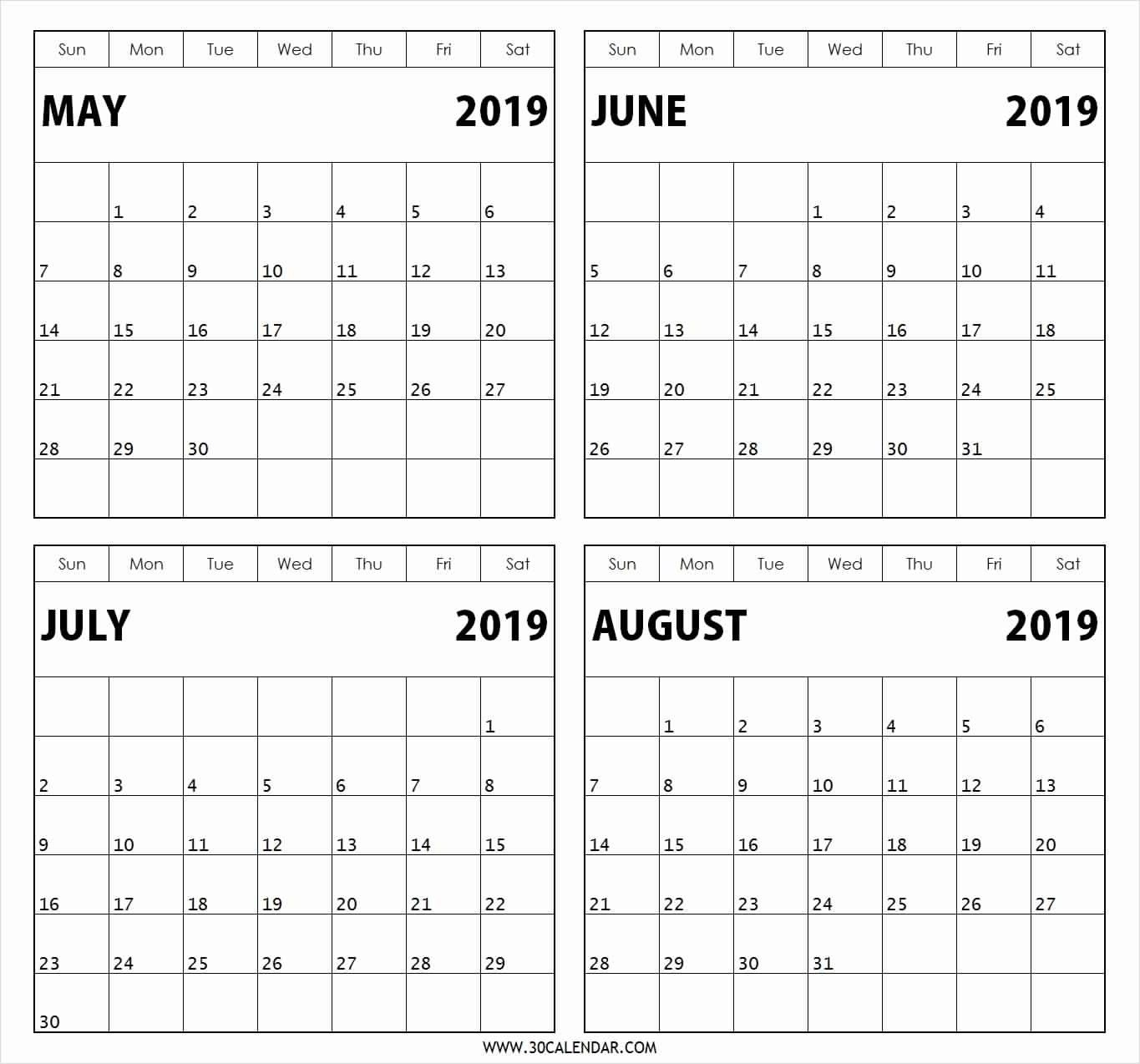 Free Printable Calendar 3 Months Per Page 2019 • Printable-Calendar Templates 3Months Per Page