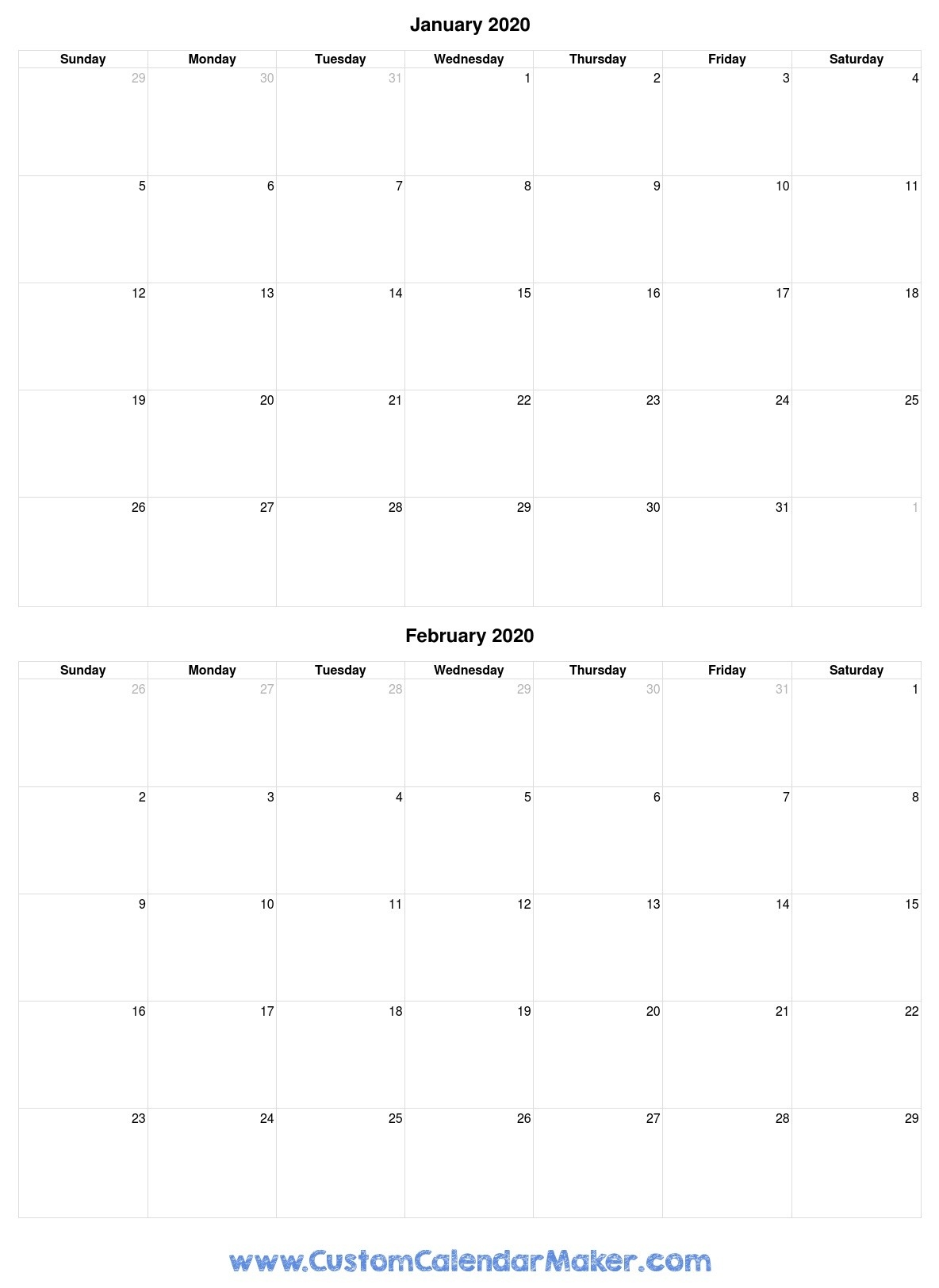 Free Printable Calendars, Blank Pdf Templates To Print A-Blank Printable 2 Month Calendar