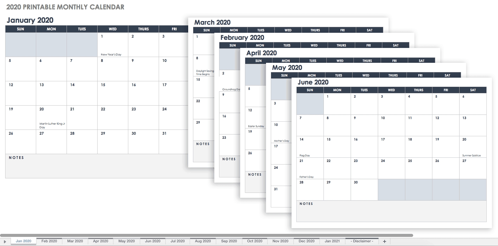 Free, Printable Excel Calendar Templates For 2019 &amp; On-Print Blank Attendance Calendar 2020