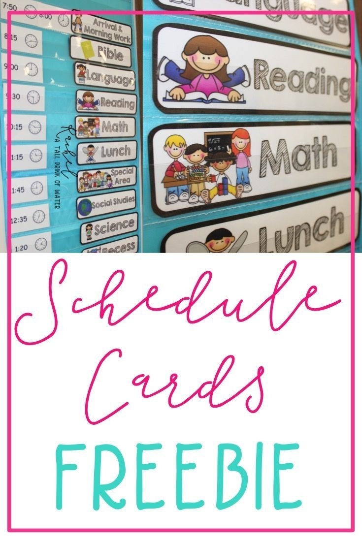 Freebie Schedule Cards | Classroom Schedule, Classroom-Blank Preschool Class Calendar