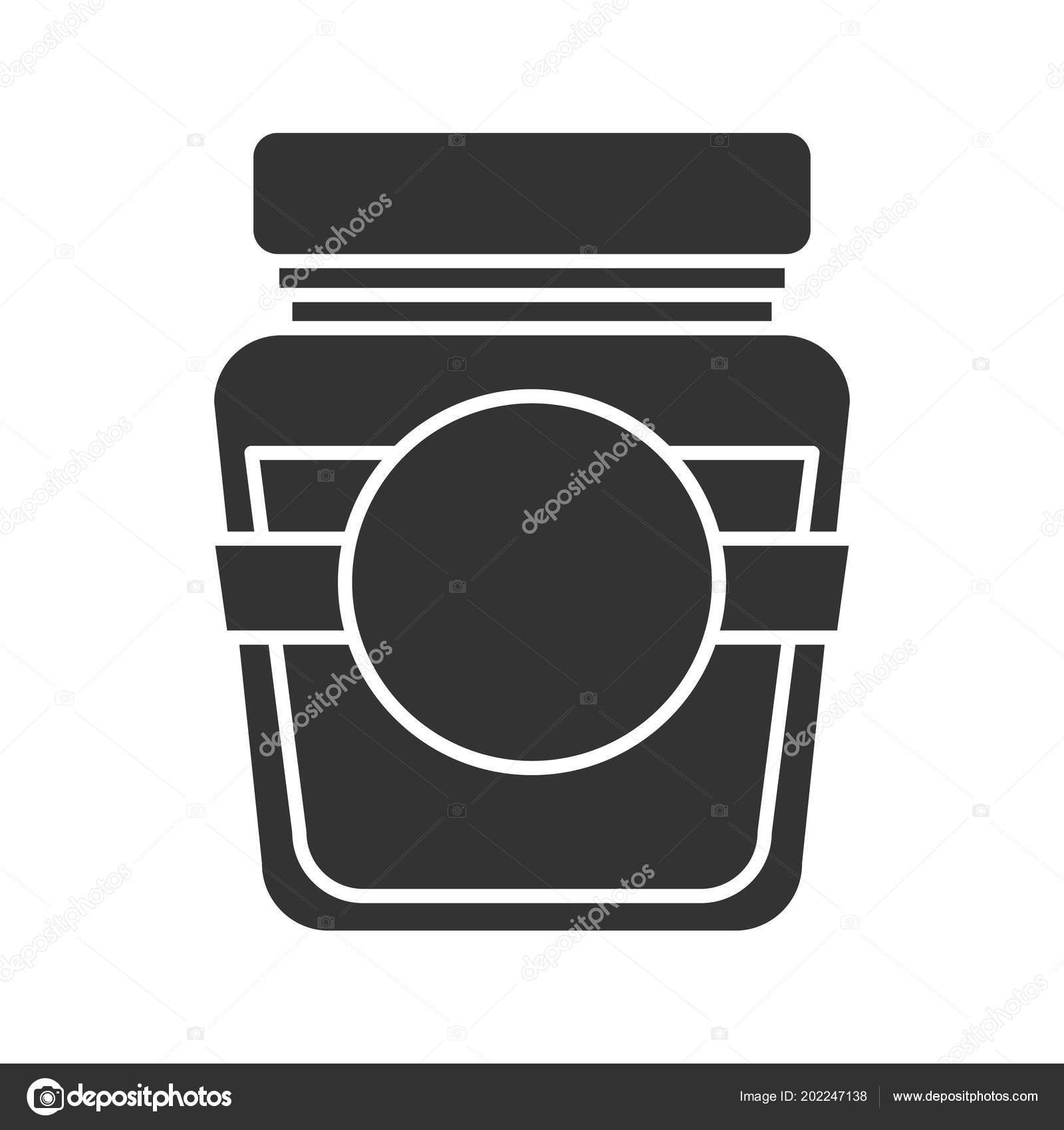 Glass Jar Blank Label Glyph Icon Silhouette Symbol Negative-Glyphicon Icon Is Blank