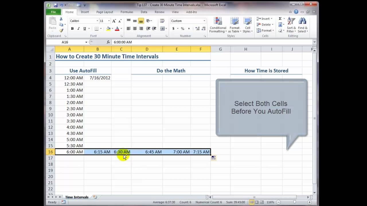 How To Create 1 Hour Time Intervals In Excel