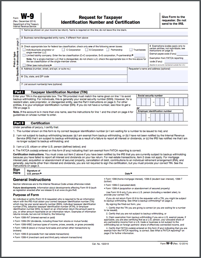 How To Fill Out A W-9 Form Online - Hellosign Blog-2020 W9 Blank Form