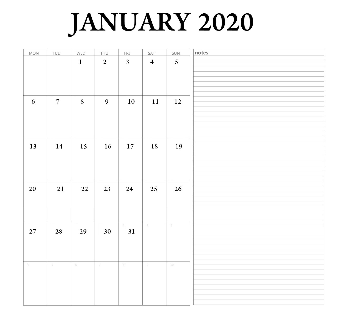 January 2020 Printable Calendar | Latest Calendar-Blank I-9 Form Printable 2020