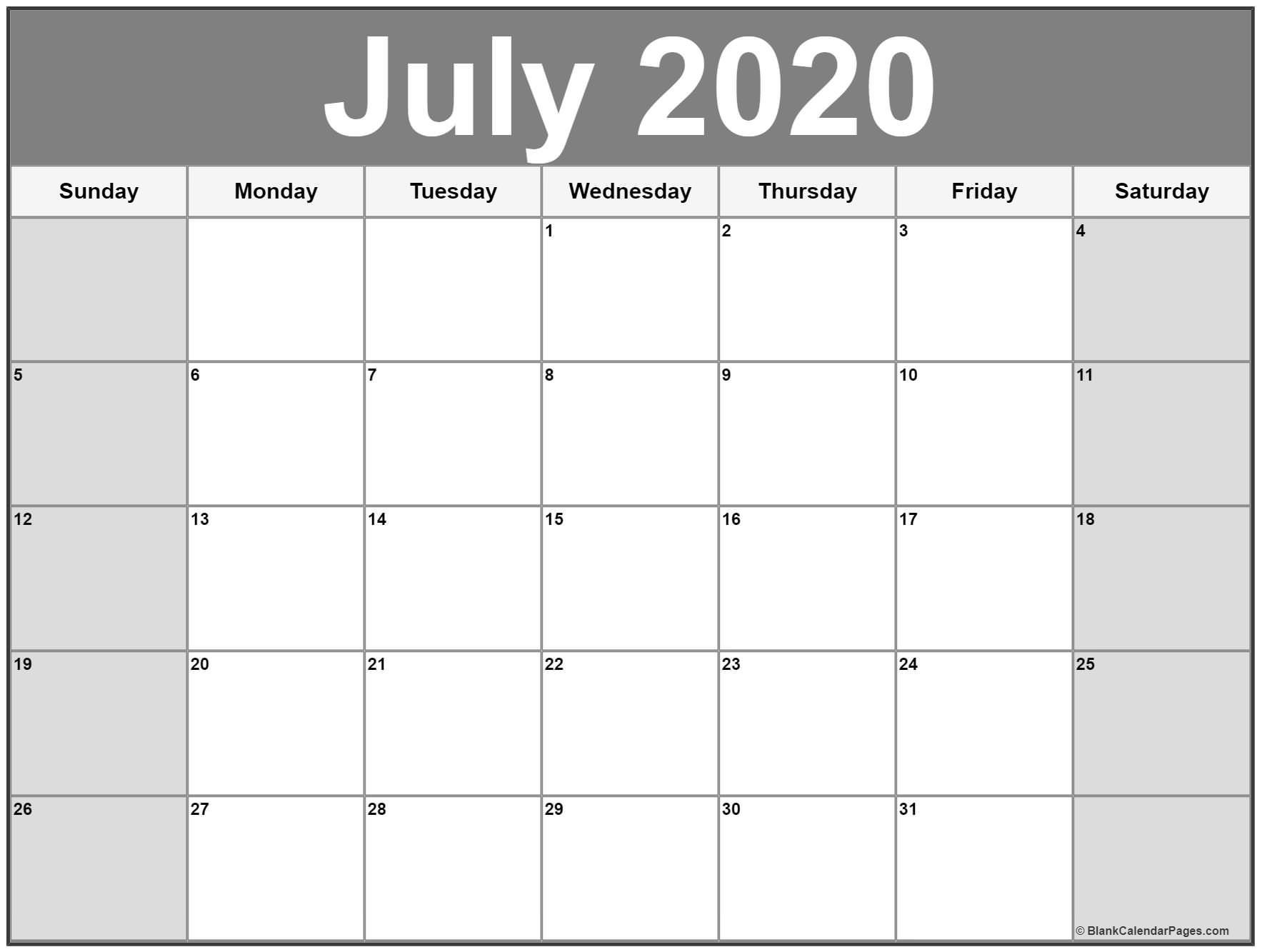 July 2020 Printable Calendar Template #2020Calendars-Disney Printable Calendar 2020 Monthly