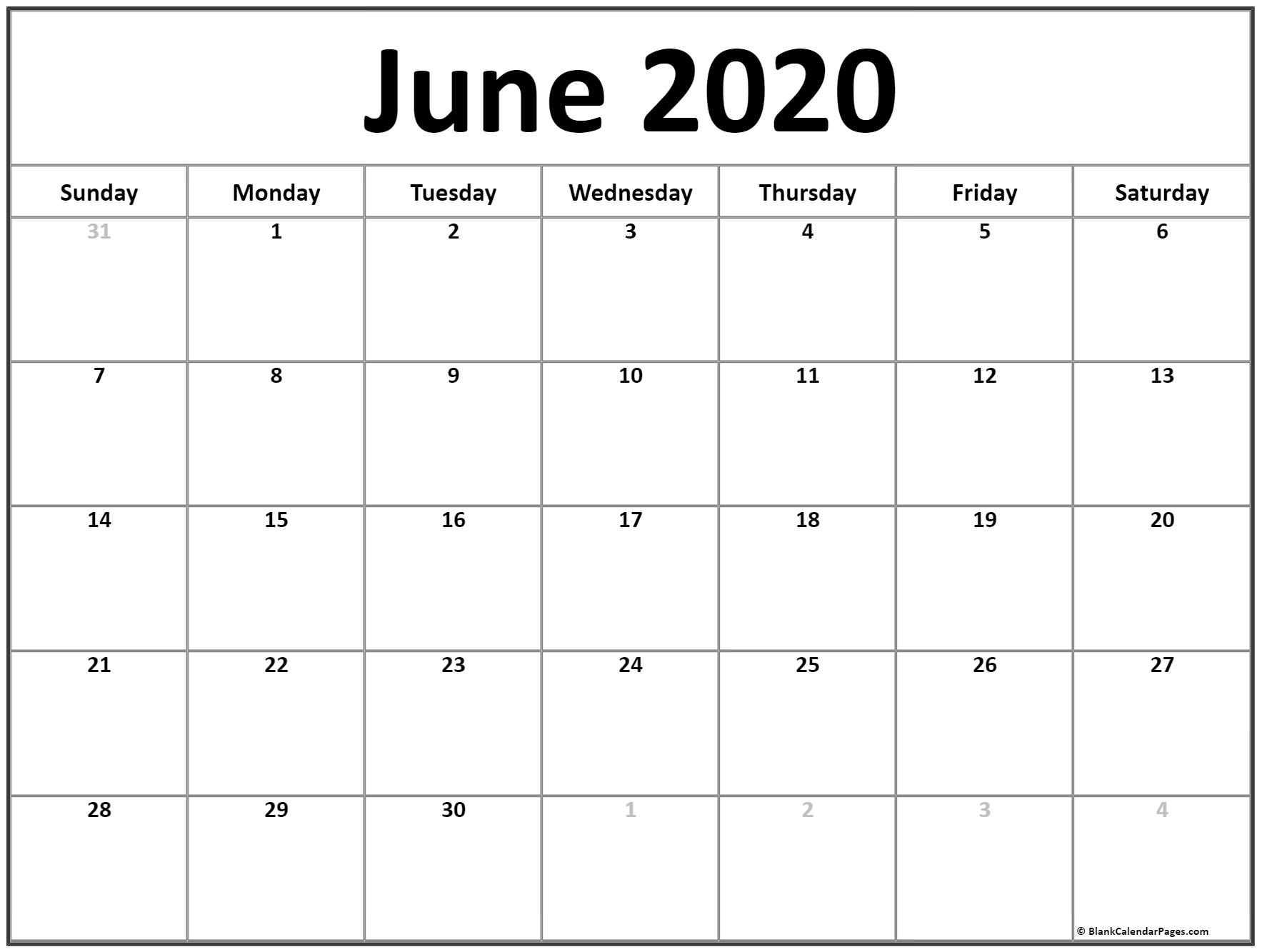 June 2020 Calendar | Free Printable Monthly Calendars-Blank Calendar 2020 June July August