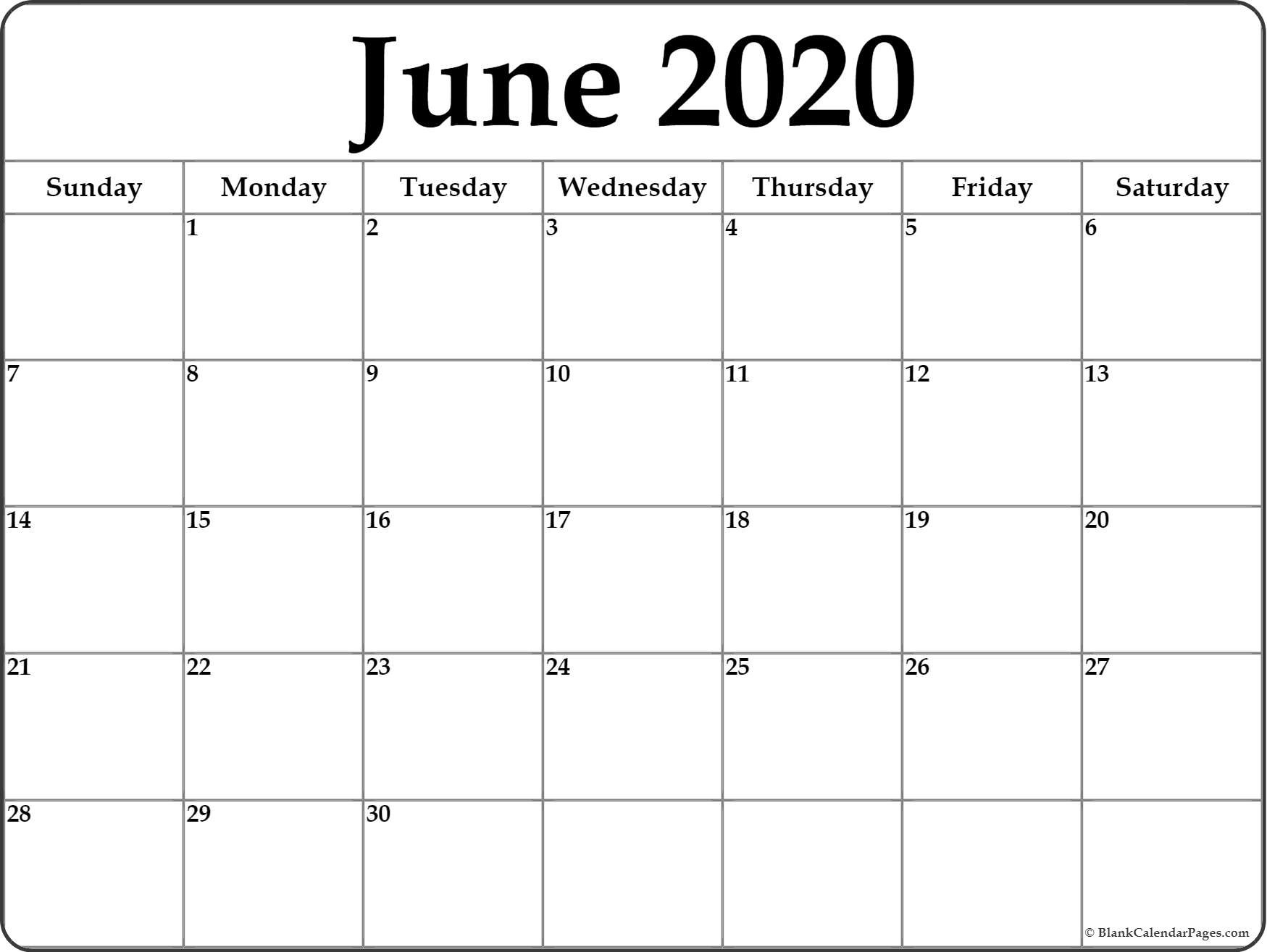 June 2020 Calendar | Free Printable Monthly Calendars-Monthly June 2020 Calendar