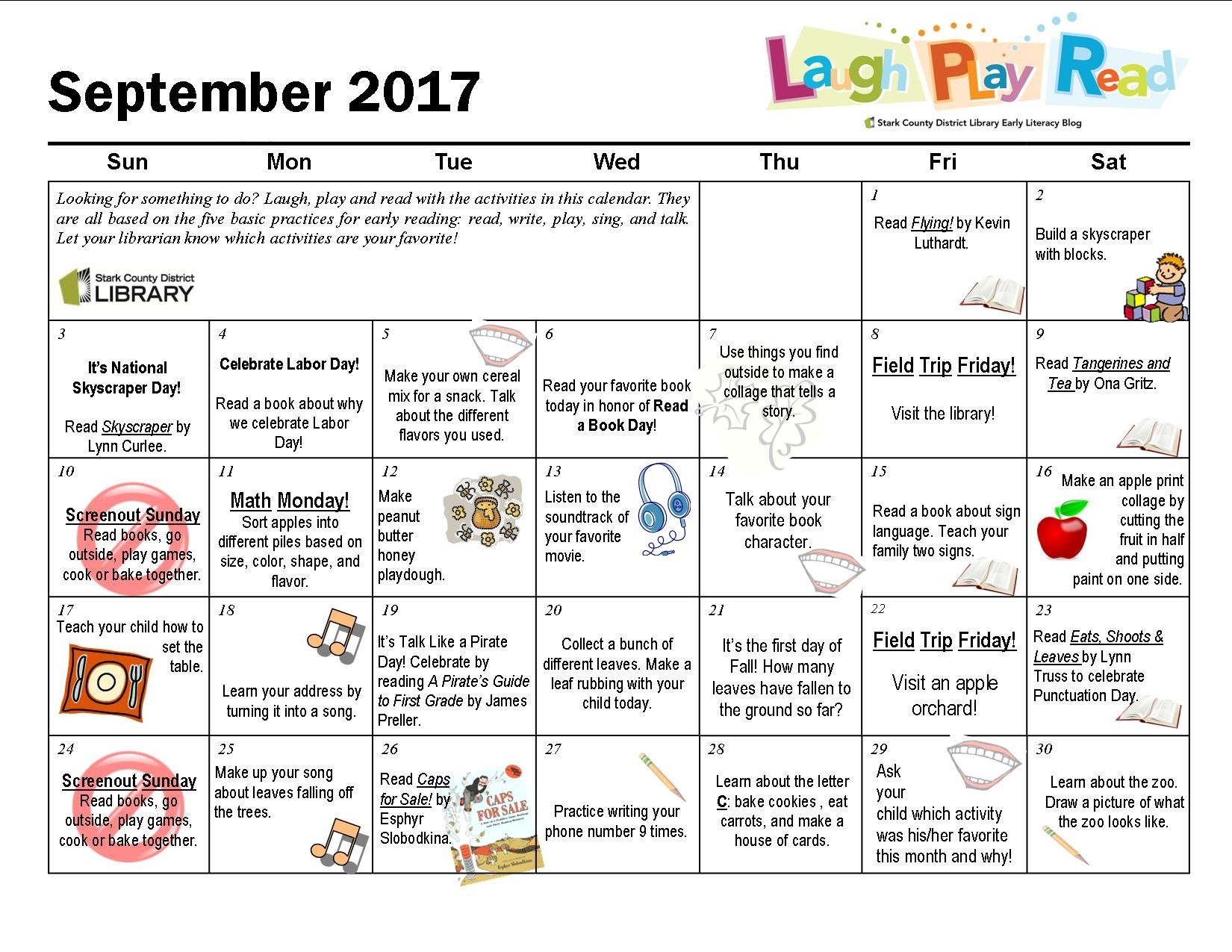 Kindergarten Readiness | Laughplayread-Printable Monthly Calendar For Pre-K