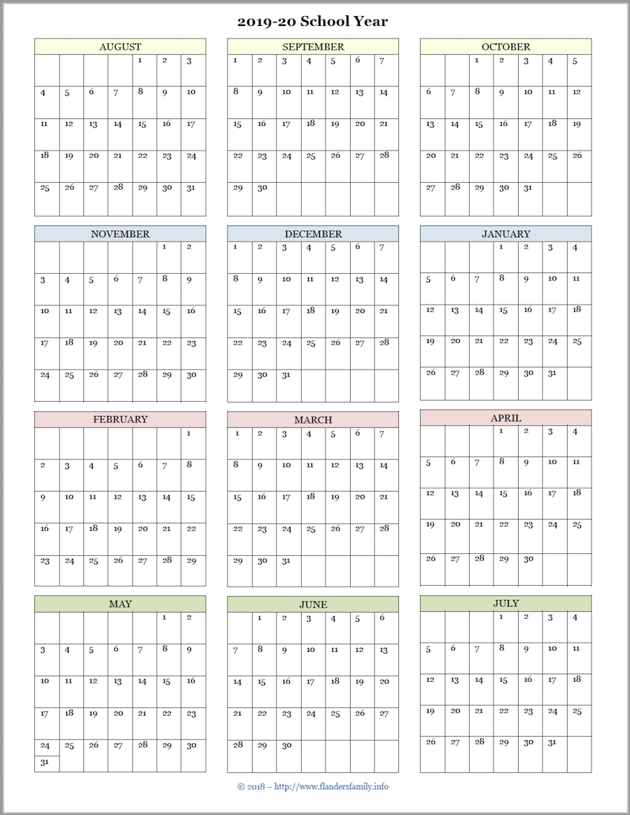 Mailbag Monday: More Academic Calendars (2019-2020-Printable 2020 Attendance Calendar Template