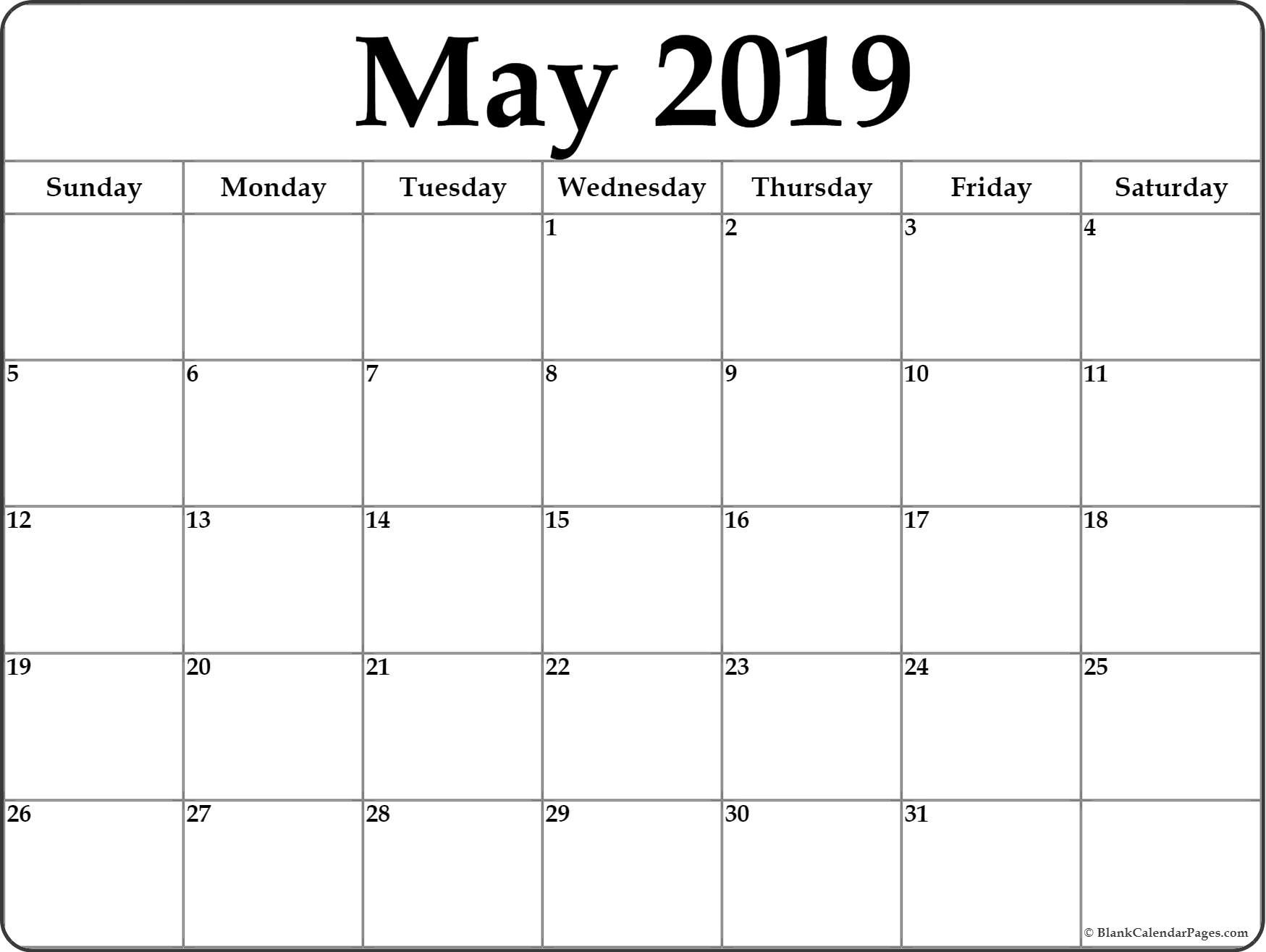 May 2019 Calendar | Free Printable Monthly Calendars-At A Glance Monthly Calendar Printable