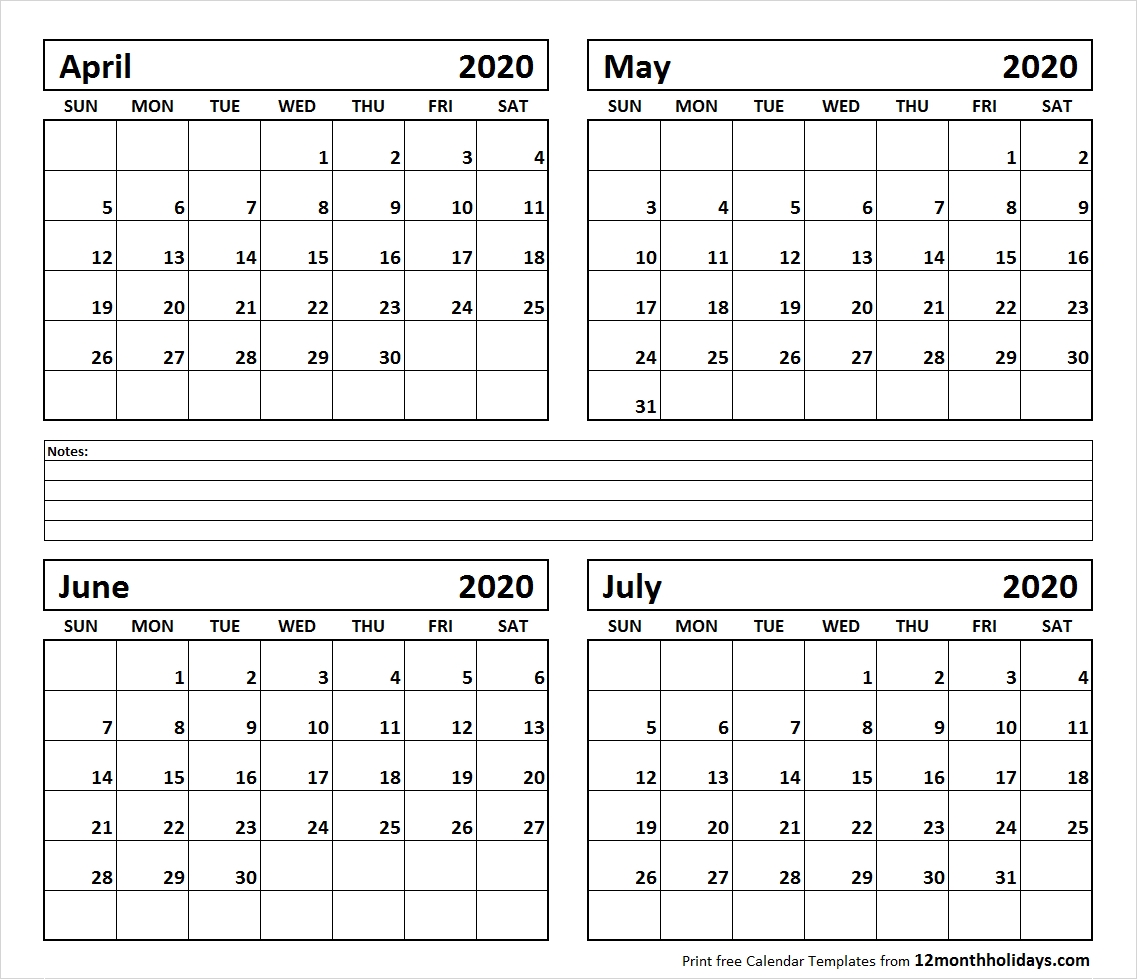 May Month Calendar 2020 - Wpa.wpart.co-June July 2020 Monthly