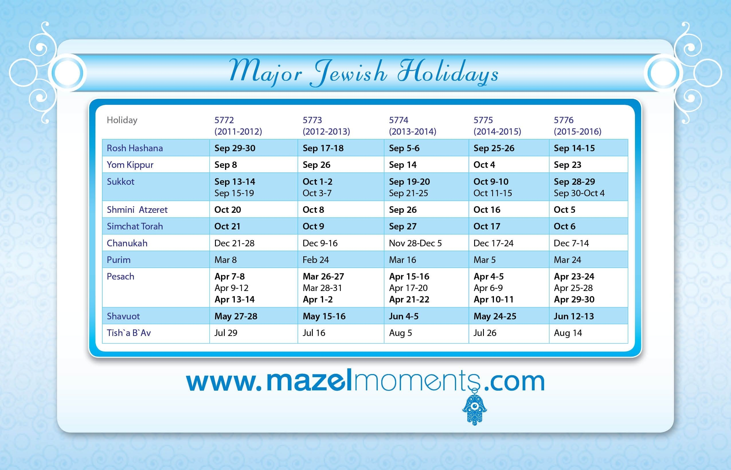 Printable Calendar With Jewish Holidays - Printable Calendar 2023