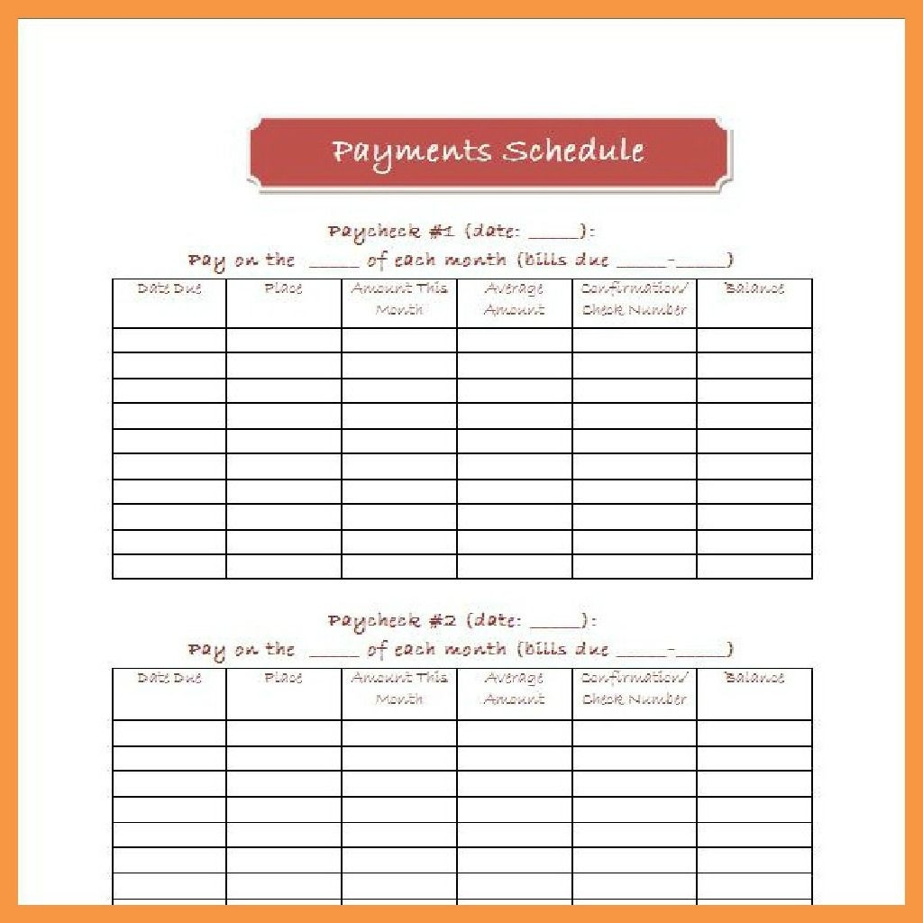 Monthly Bill Payment Schedule Template | Bills Schedule-Blank Calendar For Monthly Bills