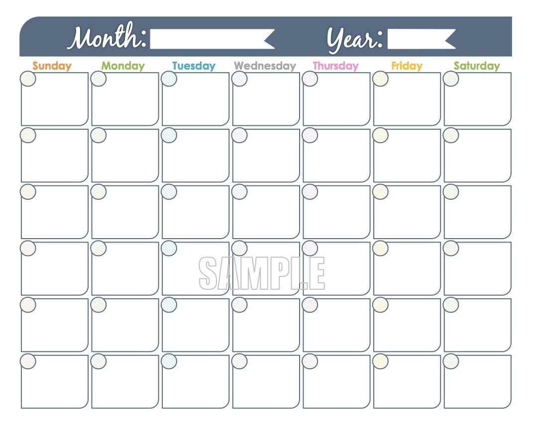 Blank Calendar No Dates Example Calendar Printable Blank Printable Calendar With No Dates