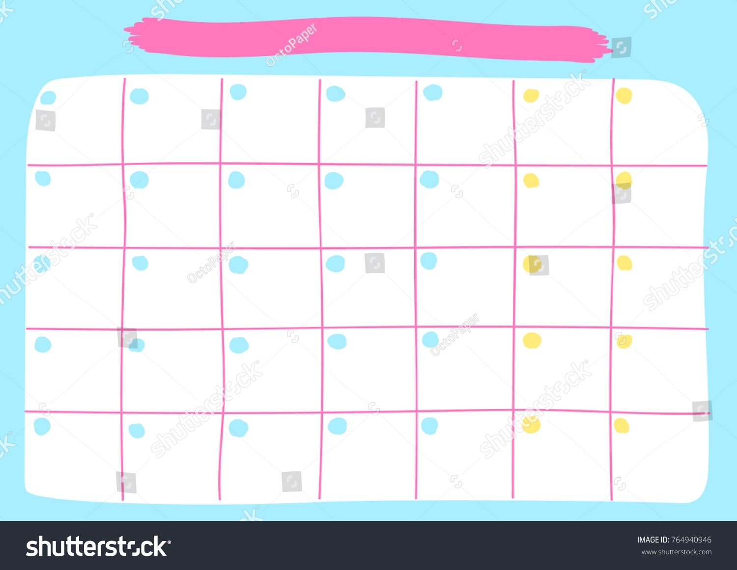 Monthly Calendar Template Printable Pastel Calendar Stock-Monthly Calendar With No Dates
