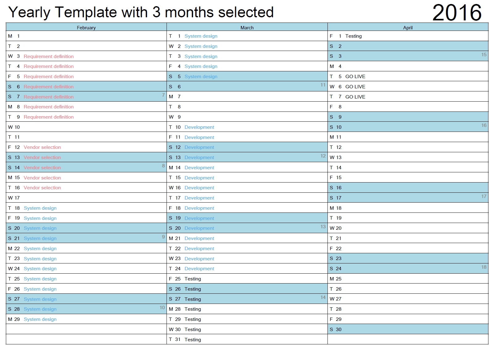 Outlook Printable Calendar In A4/a3 | Outlook Calendar Print-Calendar Templates 3Months Per Page