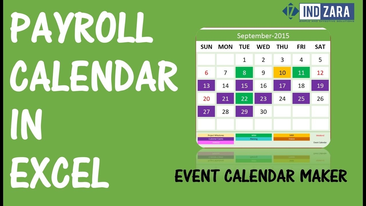 Payroll Calendar Using Event Calendar Maker Excel Template-Biweekly Payroll Schedule Template 2020