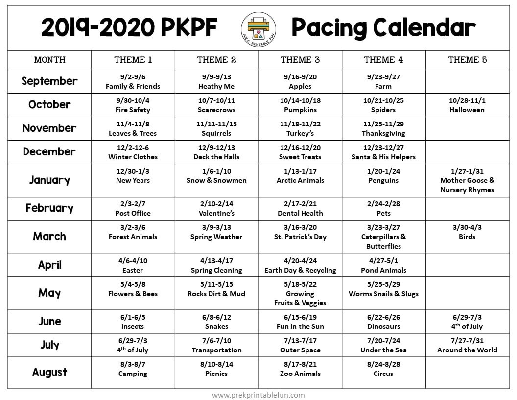 Pre K Monthly Caalendar Example Calendar Printable Riset