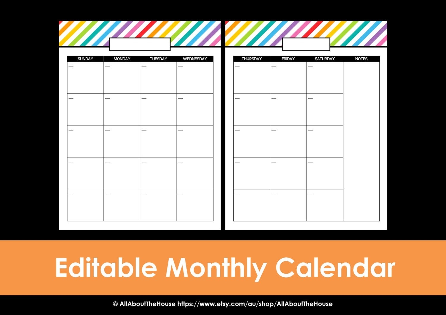 Printable Weekly Monthly Calendar On Two Pages