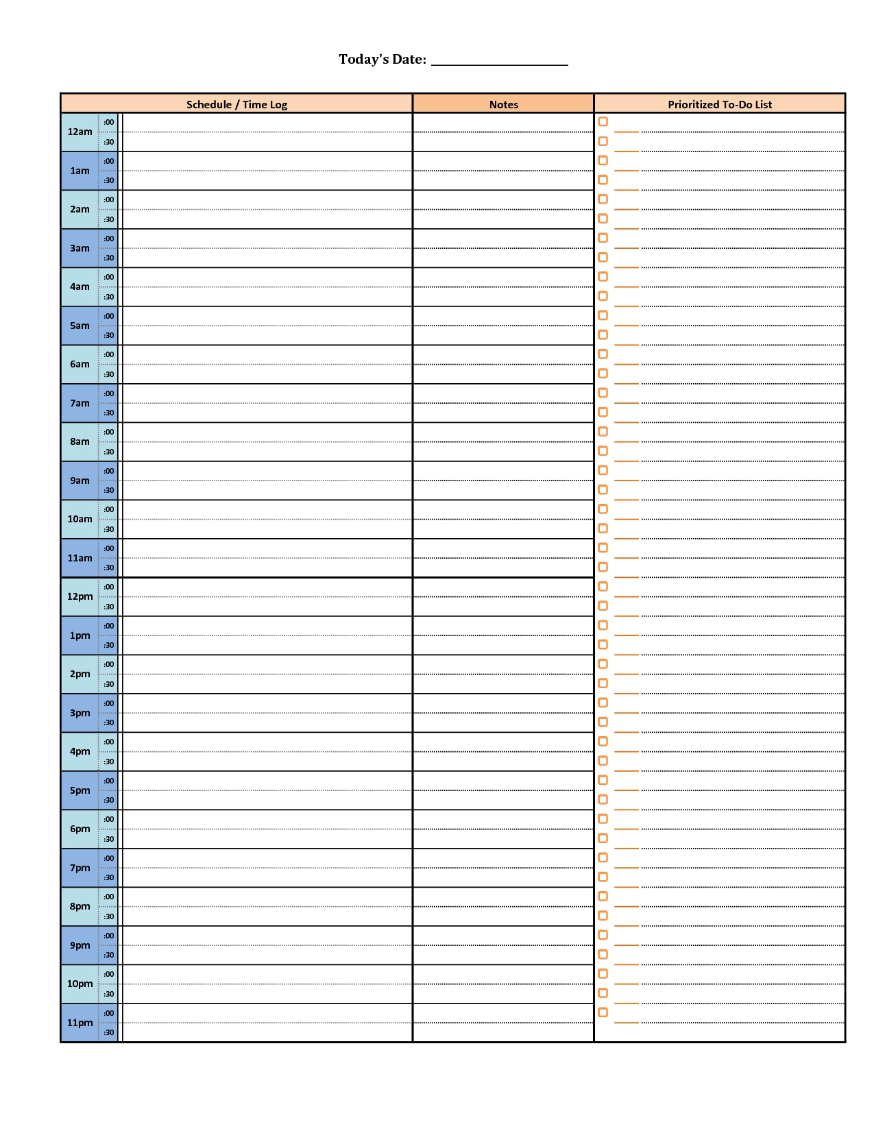 Printable Daily Hourly Schedule Template | Weekly Hourly-Daily Hourly Calendar Template 2020 Printable