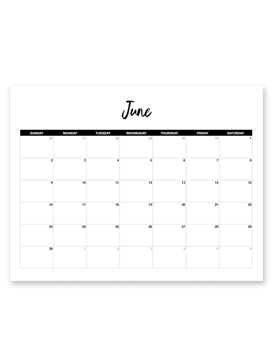 Printable June 2019 Calendar (Minimal | Printable Calendar-8.5 X 11 Calendar Template