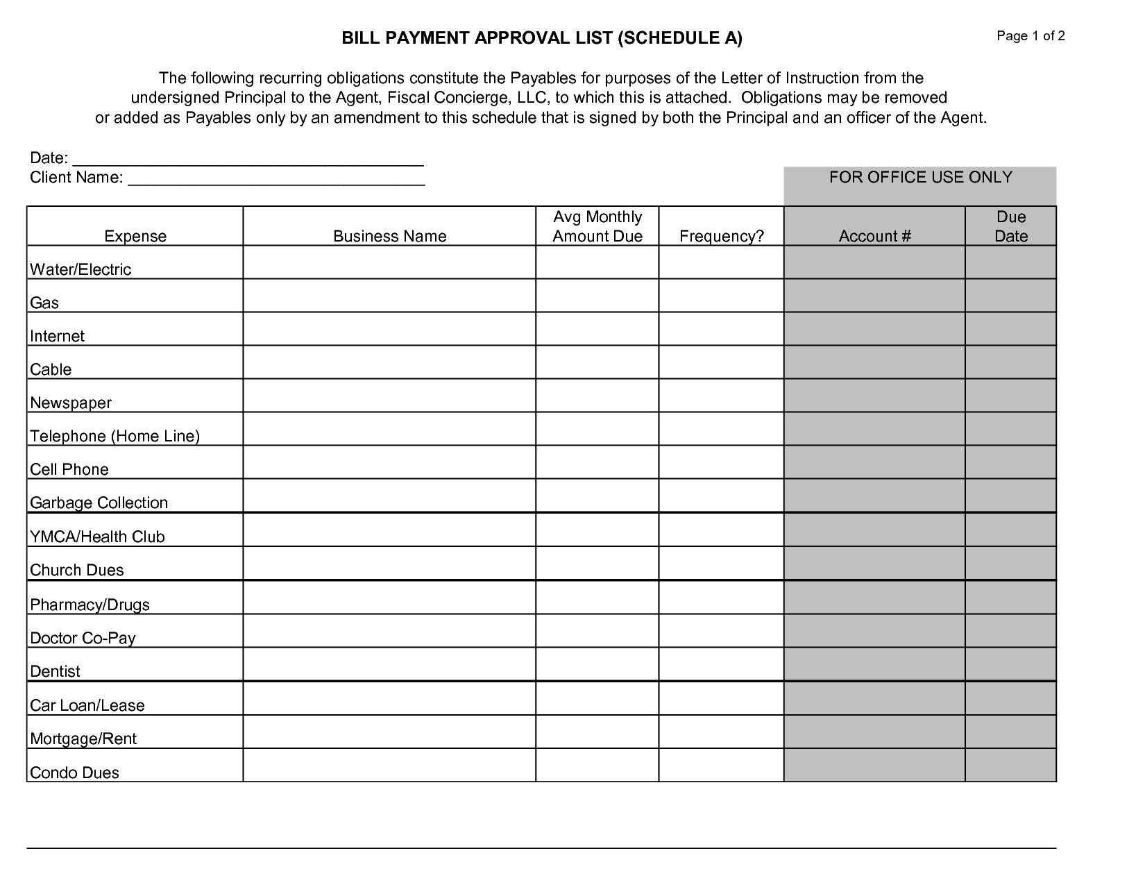 Printable Monthly Bill Chart - Vaydile.euforic.co-Free-Free Printable Monthly Bill Chart