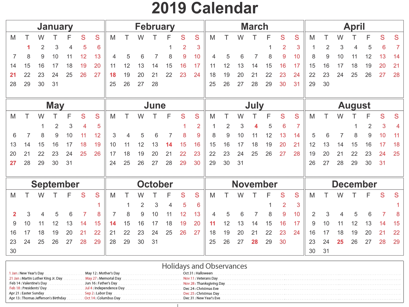 Printable South Africa 2019 Calendar #southafrica #calendar-April Holidays 2020 In South Africa