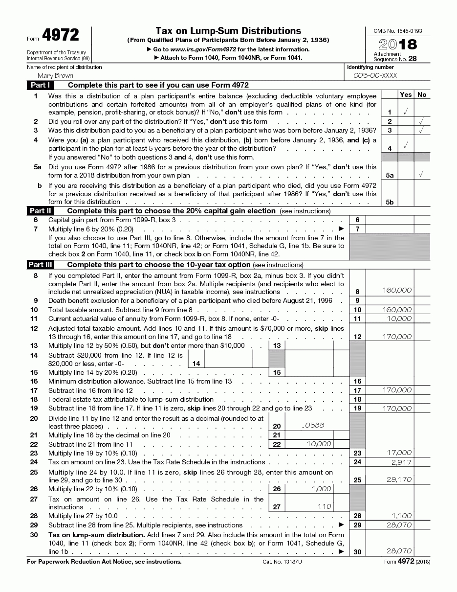 Publication 575 (2018), Pension And Annuity Income-Blank W 9 Form 2020 Printable