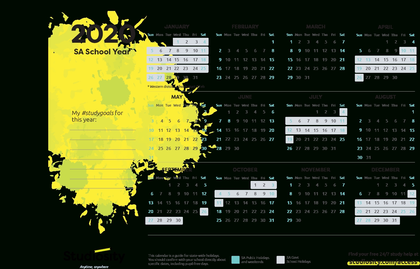 School Terms And Public Holiday Dates For Sa In 2020-S A Public Holidays 2020