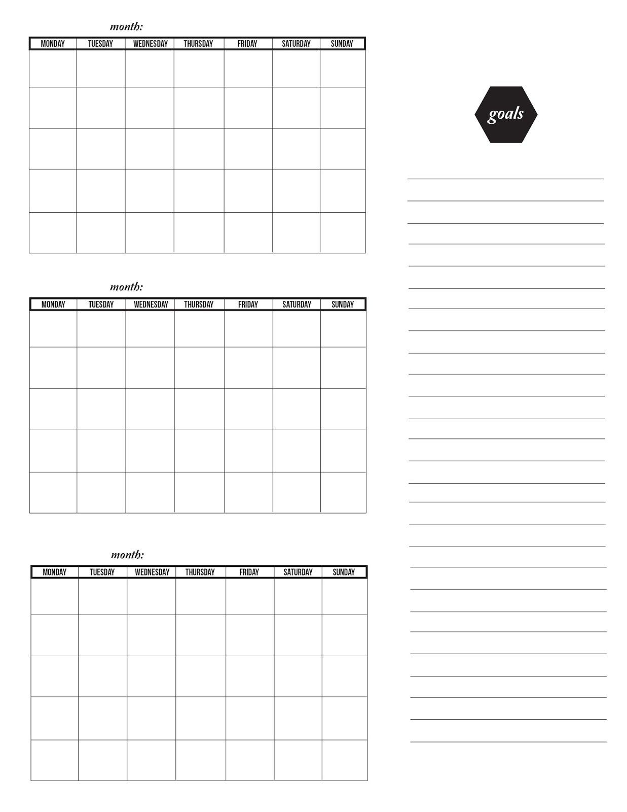 Three Month Calendar Template | Printable Calendar Template-Blank Calendar Printable Three Months Togather