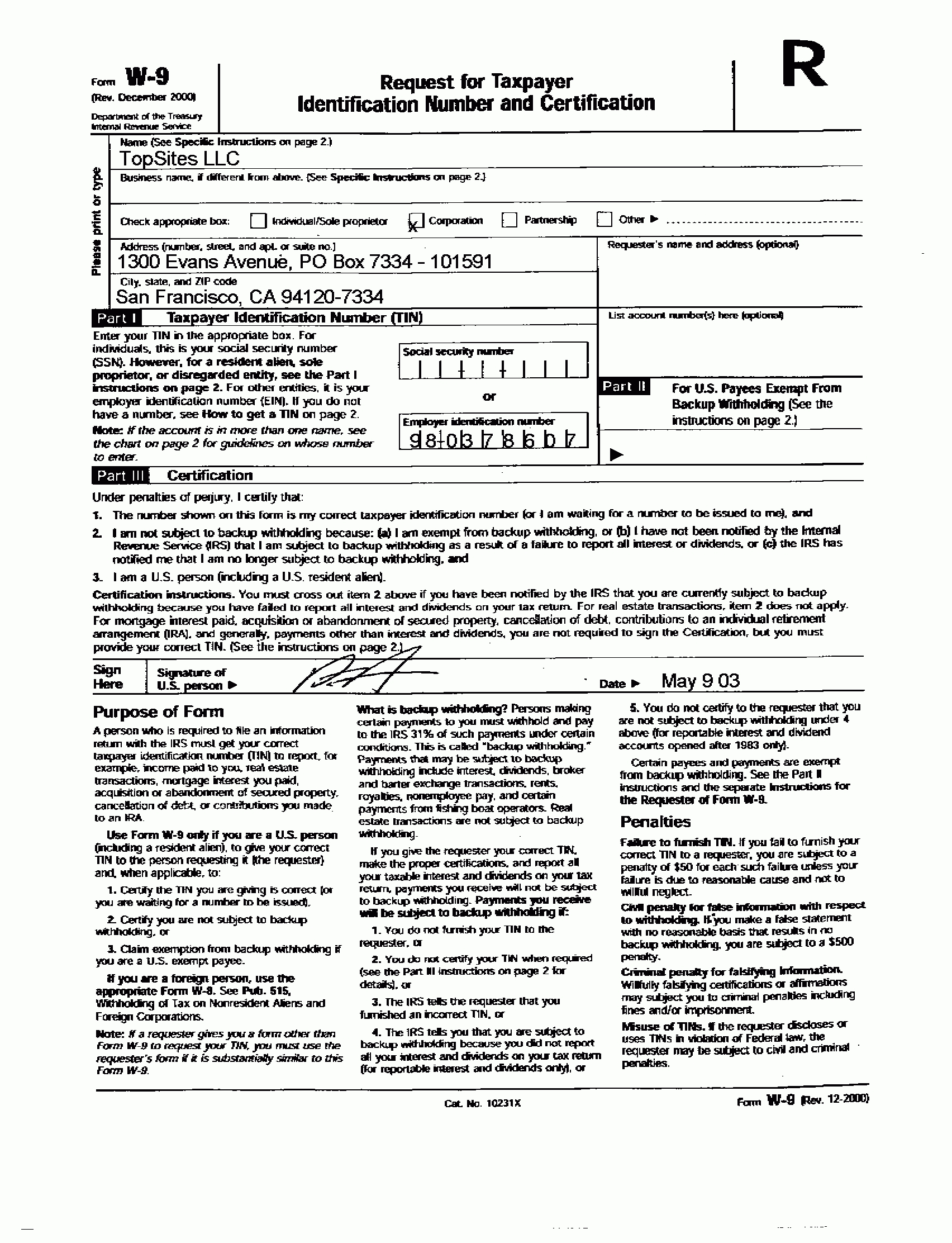 W 9 Cover Letter - Wpa.wpart.co-Blank W9 Forms 2020 Printable